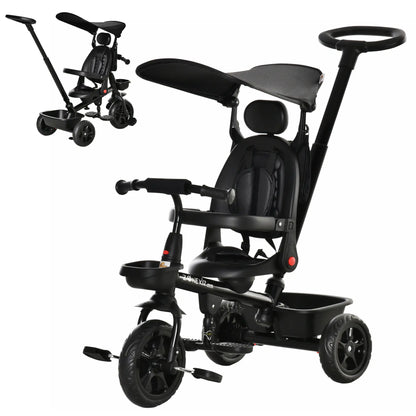 Toddler Tricycle, 4 In 1 Kids Trike, Adjustable Seat, Black Tricycles for Kids at Gallery Canada