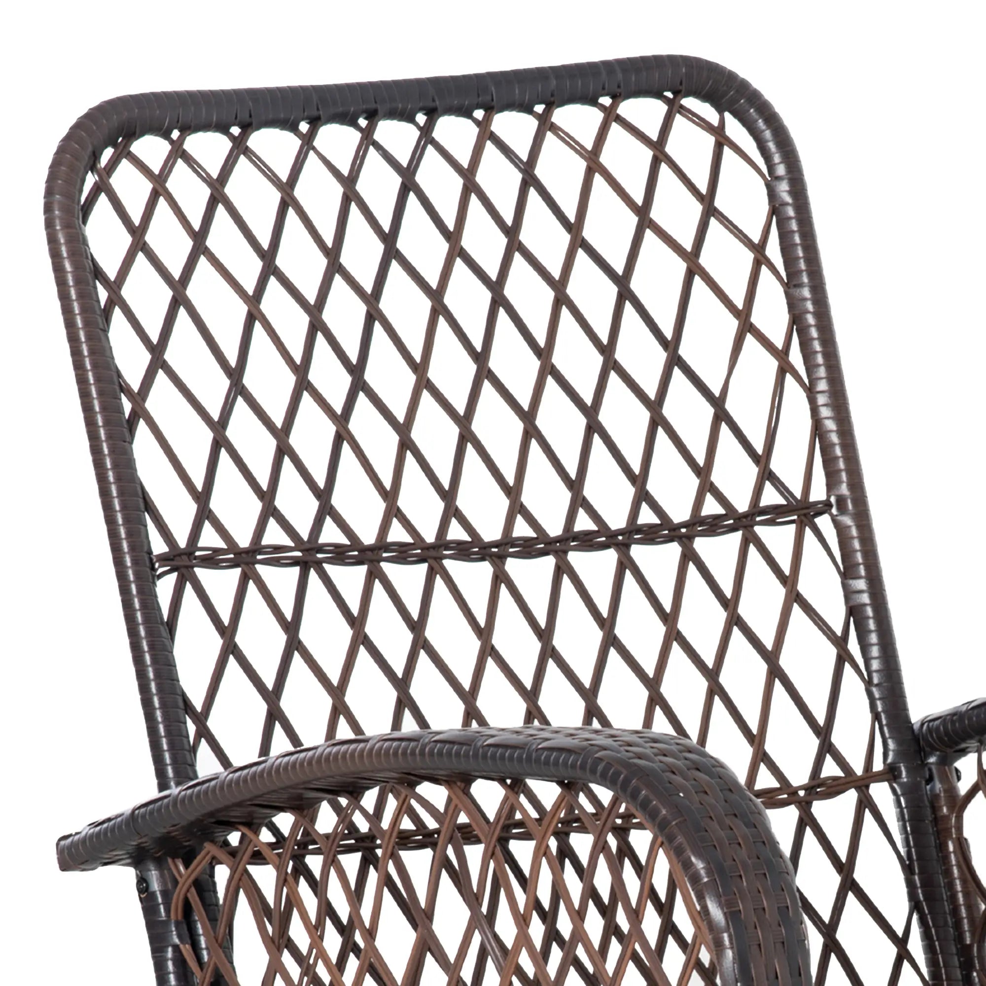 Rattan Rocking Chair, Outdoor Wicker Patio Rocker with Cushions, Grey Outdoor Rocking Chairs at Gallery Canada