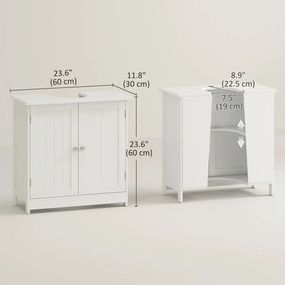 Under Sink Bathroom Cabinet, 2 Doors with Shelf, White Bathroom Cabinets at Gallery Canada