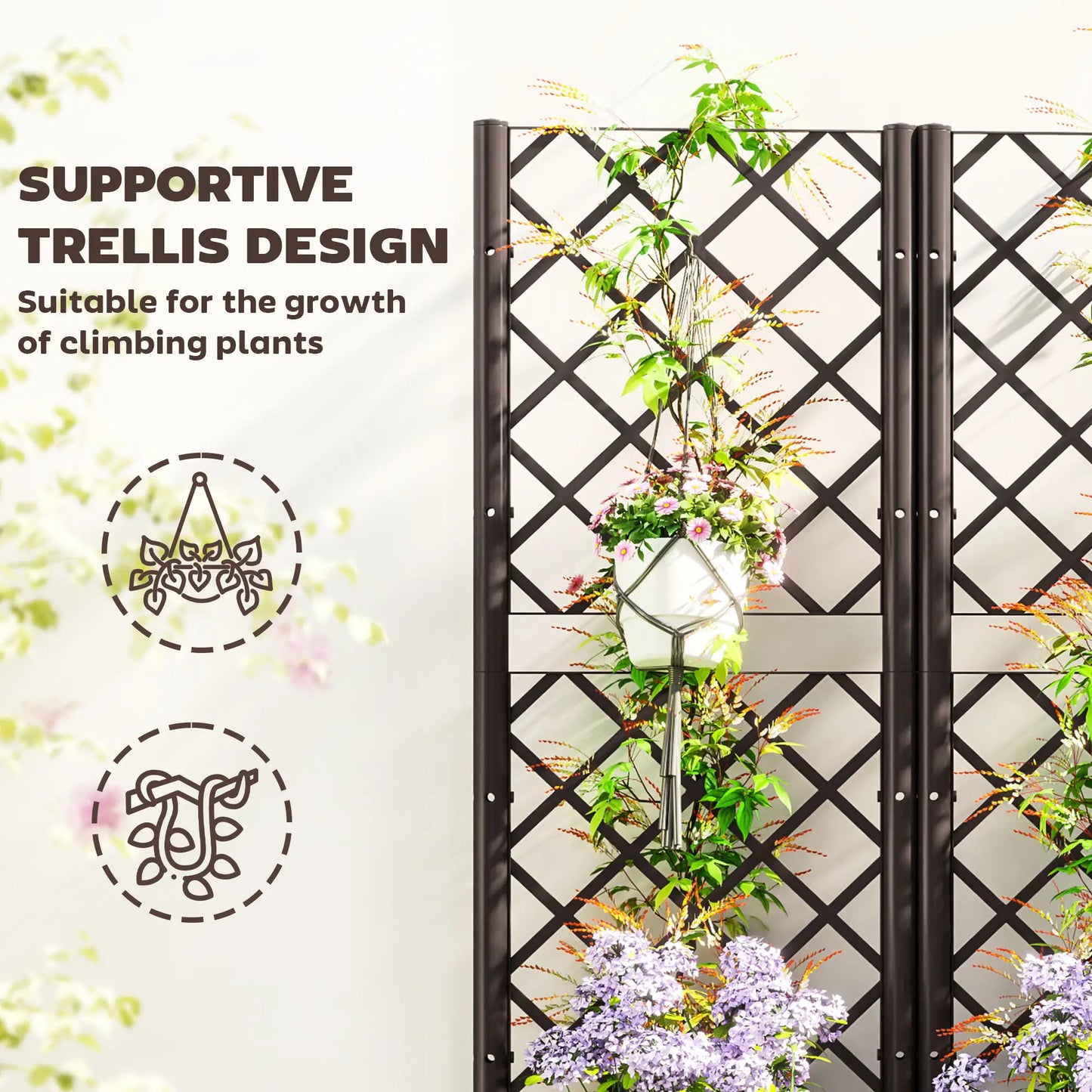 Raised Garden Bed With Trellis, Plastic With Drainage Holes And Plugs Raised Garden Beds at Gallery Canada