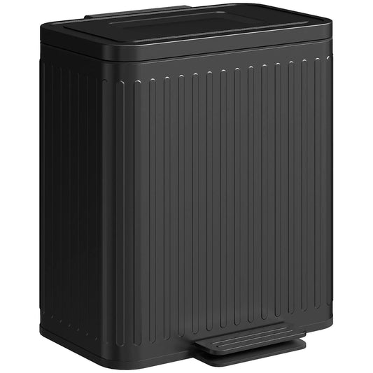Trash Can, 2 x 5.3 Gallon, Soft Close Lid, Removable Inner Buckets Household Supplies Black at Gallery Canada
