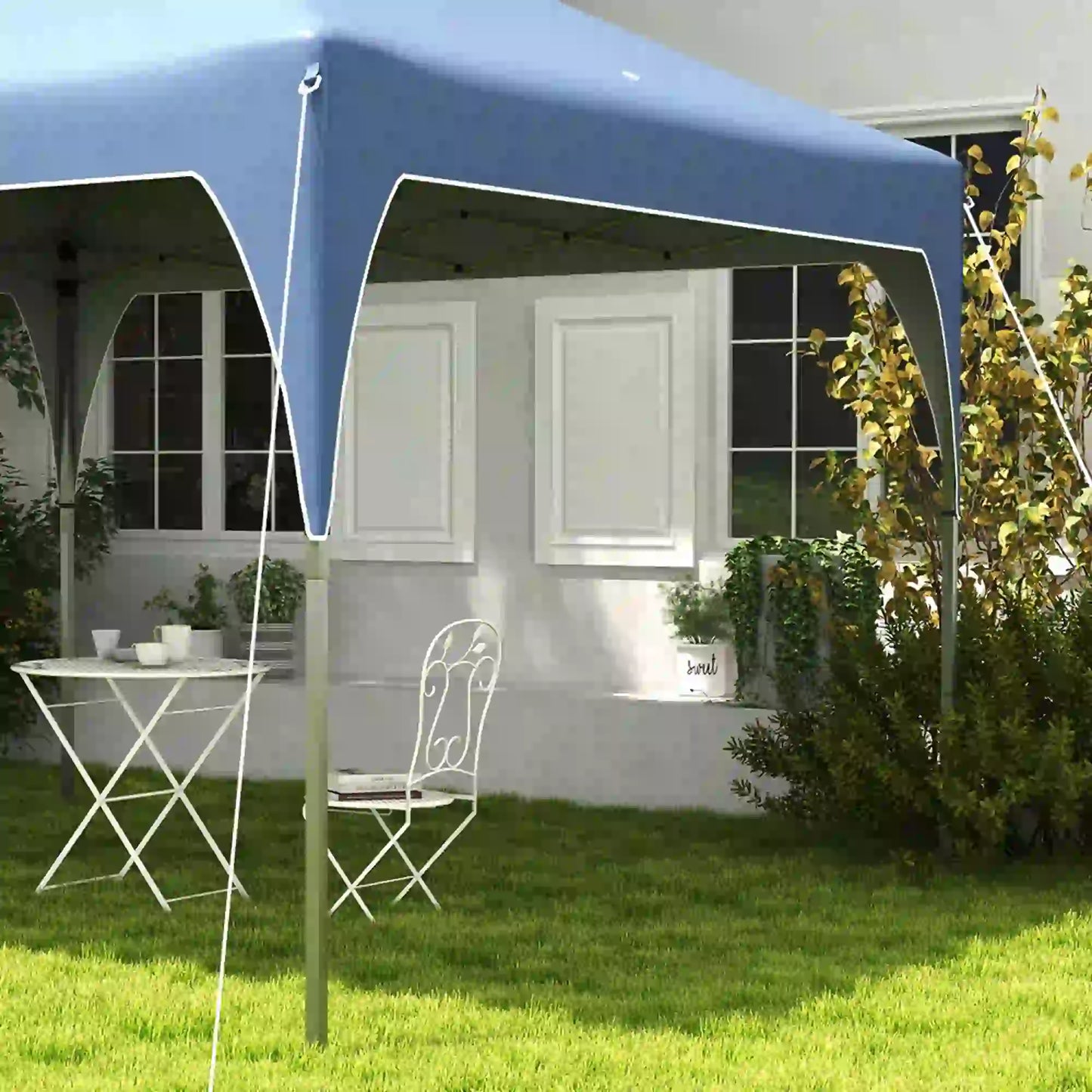 10'x10' Pop Up Canopy, Easy Set Up, 2 Tier Vented Roof, Carrying Bag, Blue Pop Up Canopies at Gallery Canada