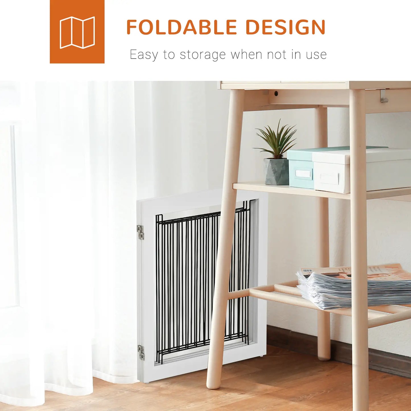 Freestanding Pet Gate, 24" High, 3 Panels, White Houses, Kennels & Pens at Gallery Canada