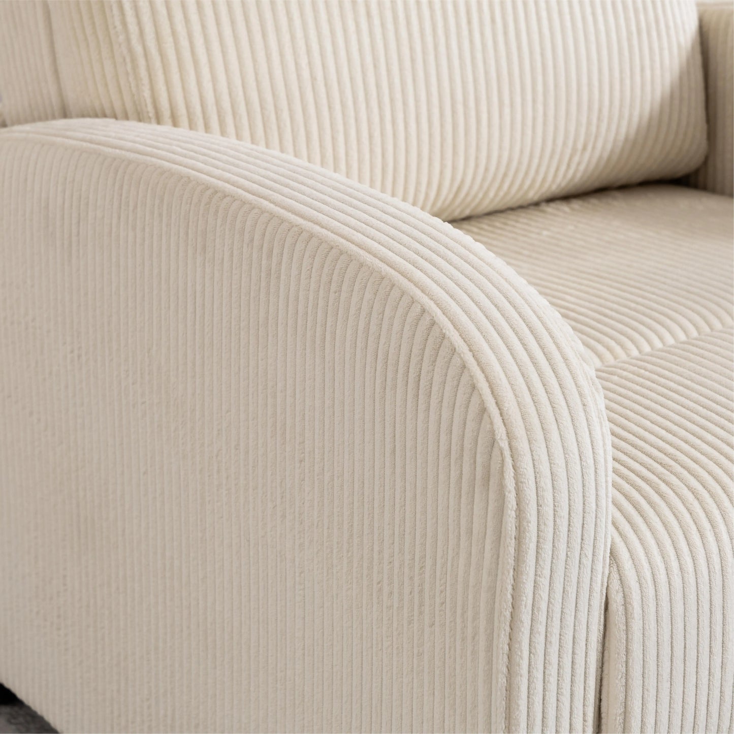 Manual Fabric Recliner Chair, Single Reclining Sofa, Padded Seat, Beige Sofas & Reclining Chairs at Gallery Canada