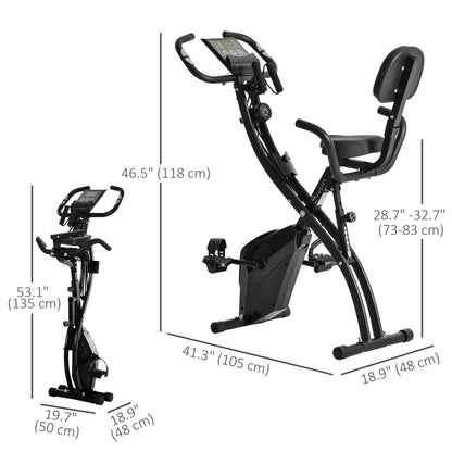 Folding Exercise Bike, 8-Level Magnetic Resistance, Adjustable Seat, Black Exercise & Stationary Bikes at Gallery Canada