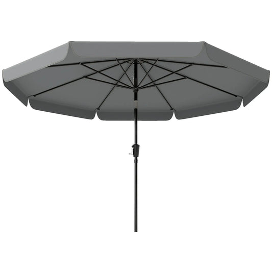 10 ft Outdoor Patio Umbrella, Push Button Tilt, Crank, Dark Grey Sun Umbrellas Dark Grey at Gallery Canada