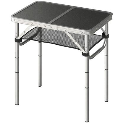 2ft Folding Camping Table, Mesh Storage, 4 Adjustable Heights, Black Picnic Tables & Camping Chairs Black at Gallery Canada