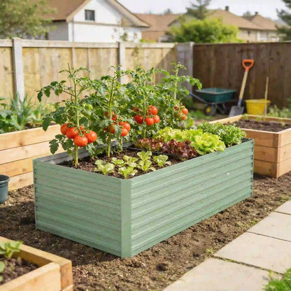 5' x 3' x 2' Raised Garden Bed, Galvanized Planter Box, Light Green Galvanized Planter Boxes at Gallery Canada