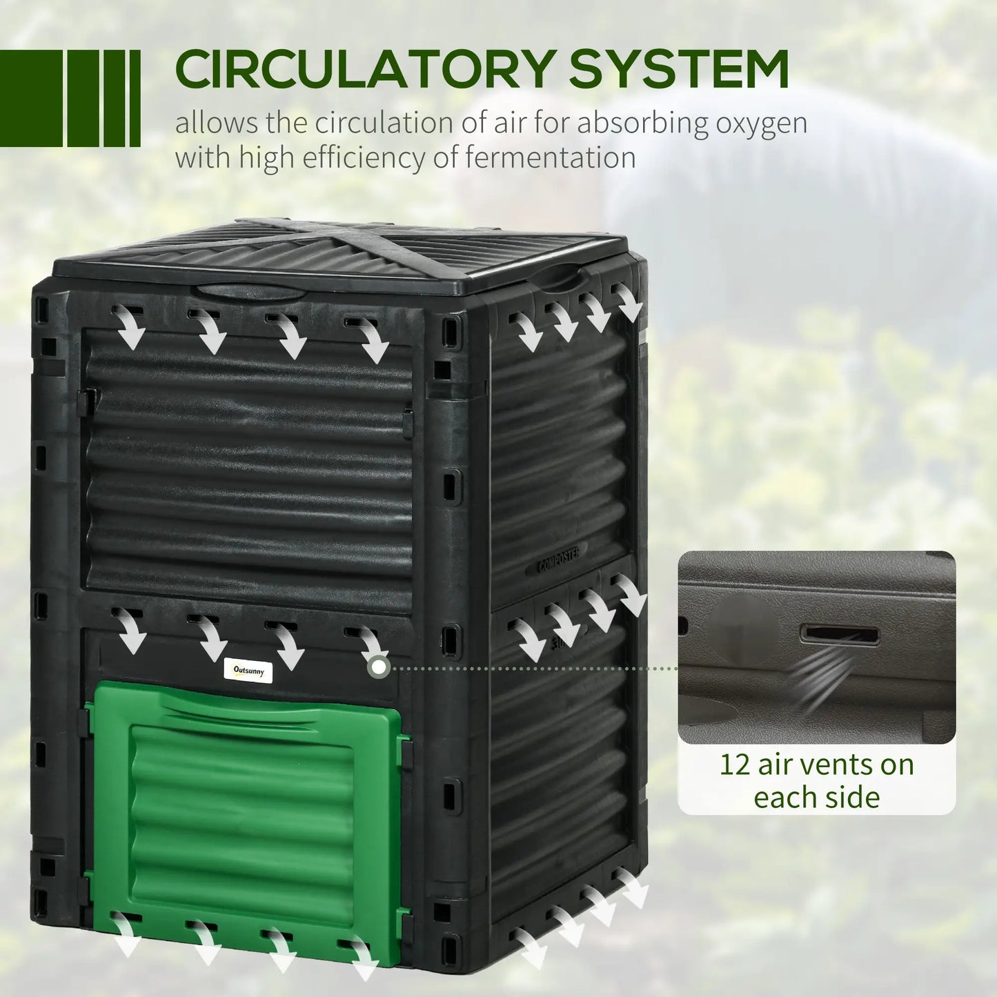Outdoor Compost Bin, Fast Soil Creation, 80 Gallon, Green Outdoor Compost Bin at Gallery Canada