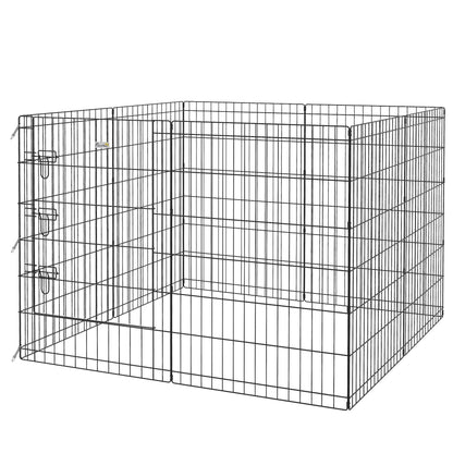 36 Inch Foldable Metal Pet Playpen, Dog Kennel Cage, 8 Panel Dog PlayPens Black at Gallery Canada