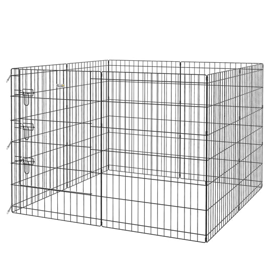 36 Inch Foldable Metal Pet Playpen, Dog Kennel Cage, 8 Panel Dog PlayPens Black at Gallery Canada