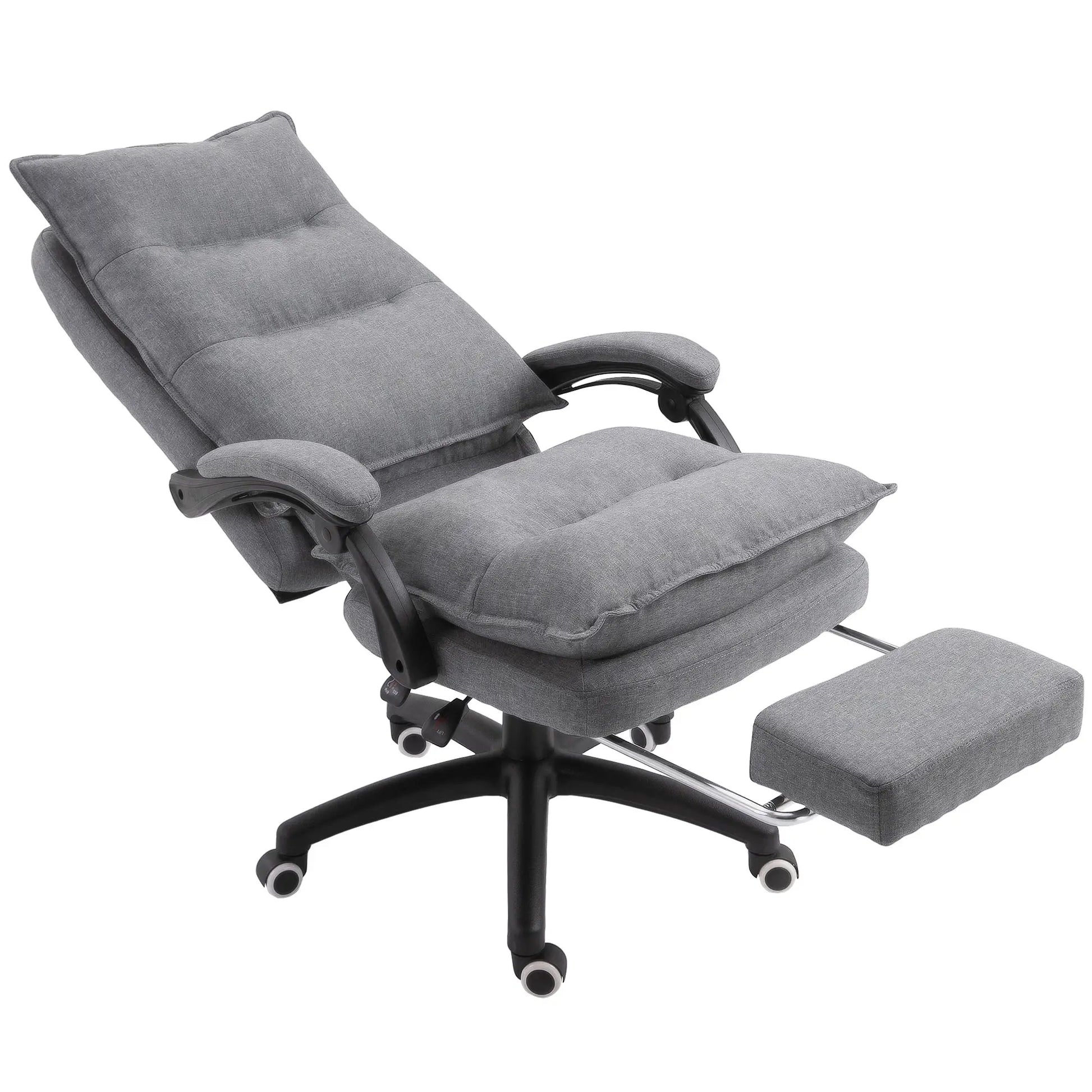 Adjustable Height Office Chair, 360° Swivel, Retractable Footrest, Grey Executive & Manager Chairs at Gallery Canada