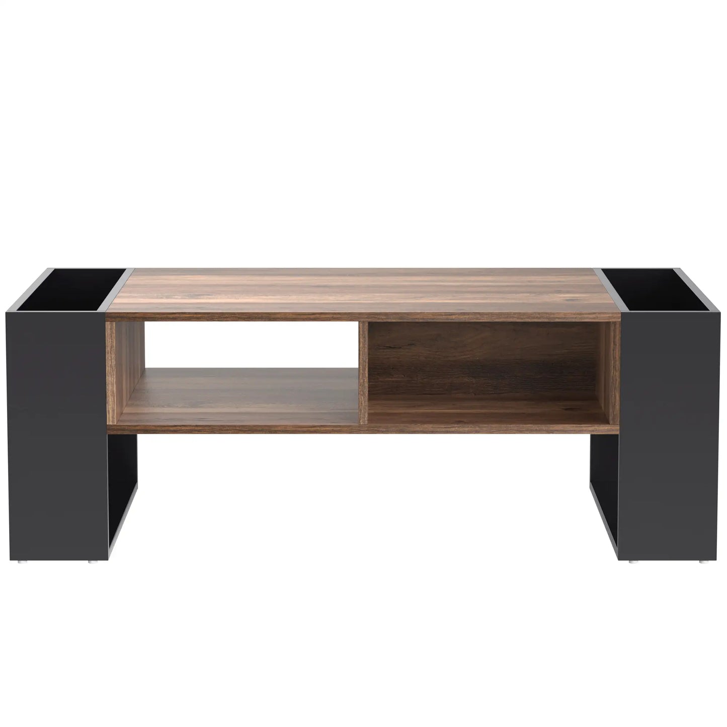 Grain Coffee Table, Double Storage, 43.5" L x 23.5" W x 15.5" H, Grey+Wood Coffee Tables at Gallery Canada