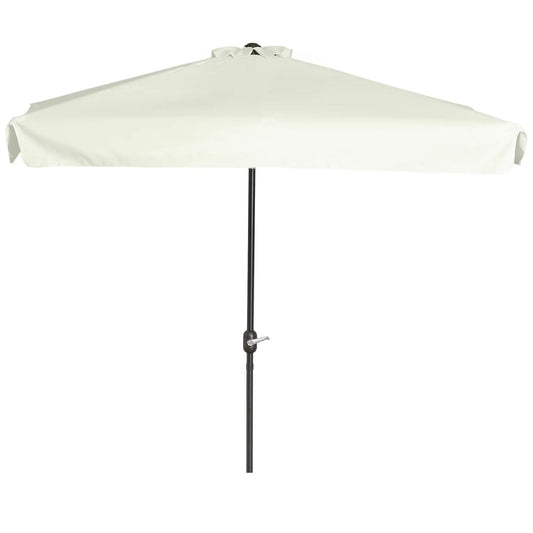 7.5ft Half Umbrella with Crank Handle, Top Vent, Cream Sun Umbrellas Cream at Gallery Canada