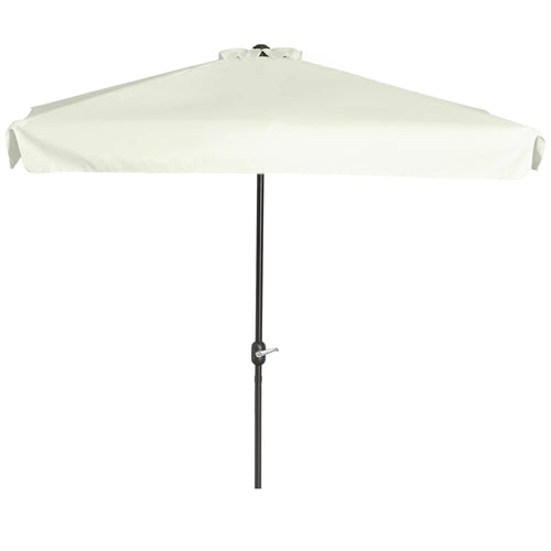 7.5ft Half Umbrella with Crank Handle, Top Vent, Cream
