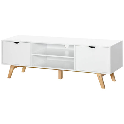 Modern Wooden TV Stand, 2 Storage Cabinets, Fits 65", White TV Stands at Gallery Canada