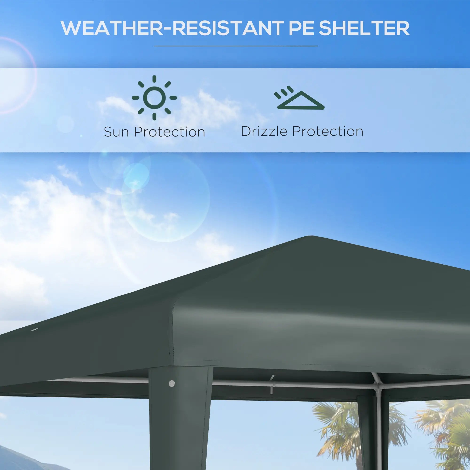 9' x 9' Portable Canopy Tent, Outdoor Sunshade for Weddings, Dark Green Canopy Tents at Gallery Canada