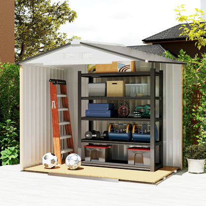 7' x 4' x 6' Garden Storage Shed, Metal Tool House, Silver Sheds at Gallery Canada