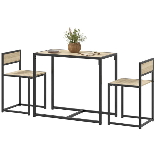Industrial Dining Table Set for 2, Kitchen Table with Chairs Bar Sets Oak, Black at Gallery Canada