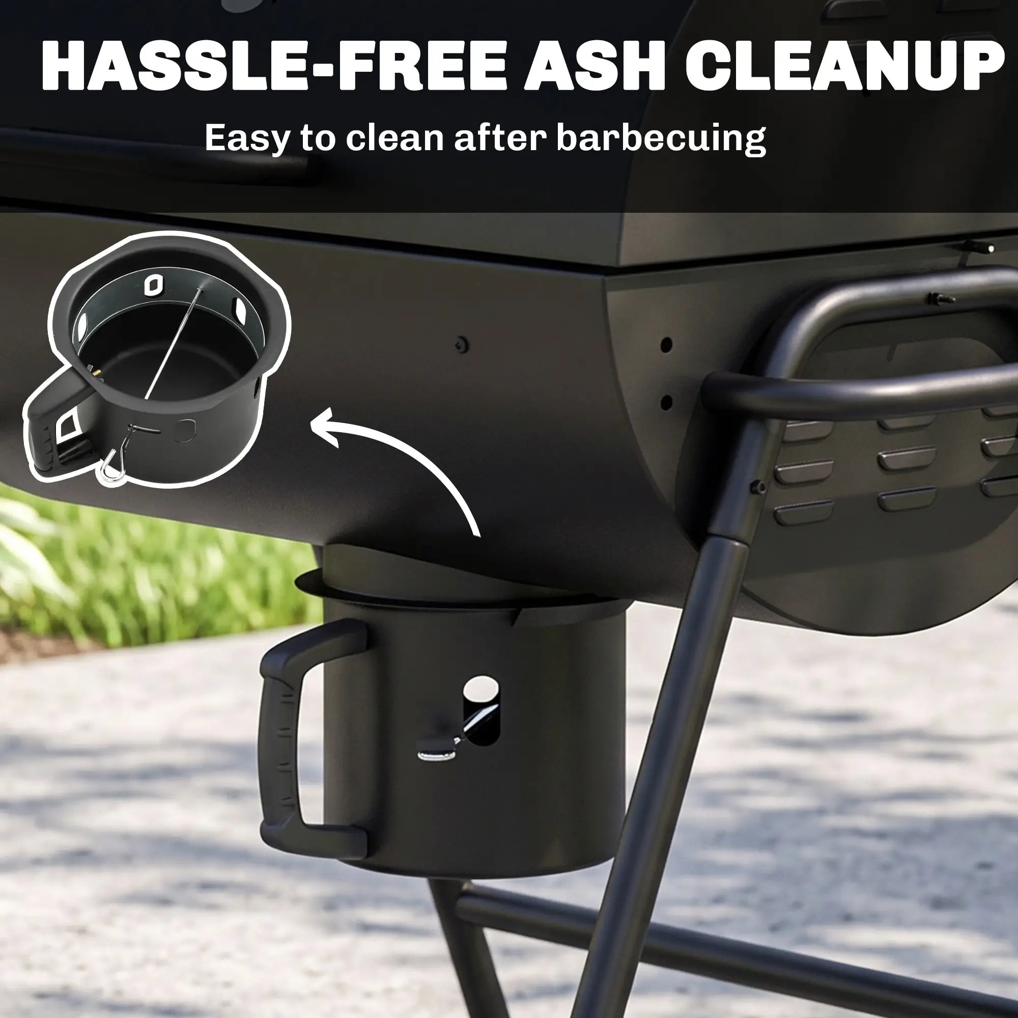 Charcoal BBQ Smoker, 420 sq.in. Cooking Area, Wheels, Ash Catcher, Black Charcoal BBQ Grils at Gallery Canada