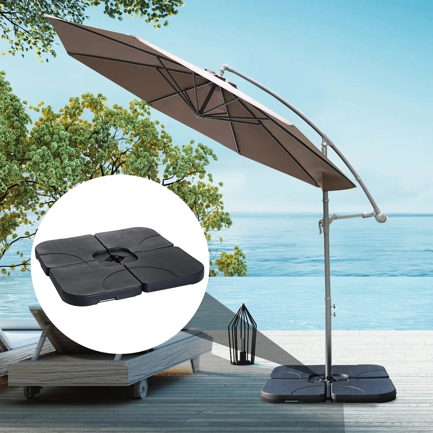 4pc Portable Umbrella Base Weights, Garden Parasol Stand, Black Umbrella Bases at Gallery Canada