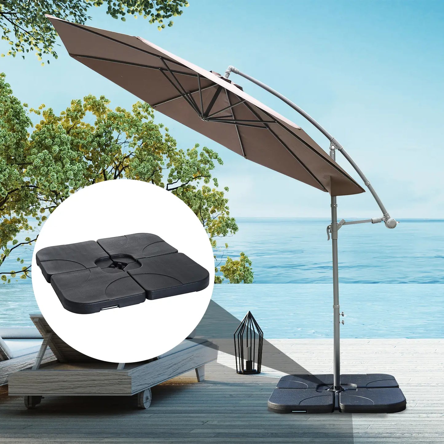 4pc Portable Umbrella Base Weights, Garden Parasol Stand, Black Umbrella Bases at Gallery Canada