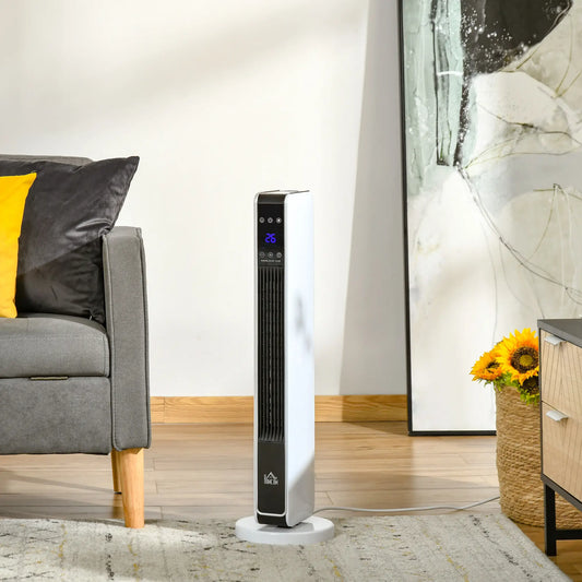 Ceramic Tower Heater, Oscillating, Remote, Timer, 750W/1500W Electric Tower Heaters White, Black, Silver at Gallery Canada