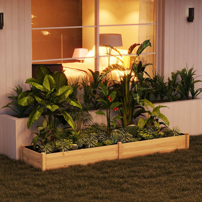 96" x 24" x 10" Wooden Raised Garden Bed, 2 Planter Boxes, Non-Woven Fabric Liner Wooden Planter Boxes at Gallery Canada