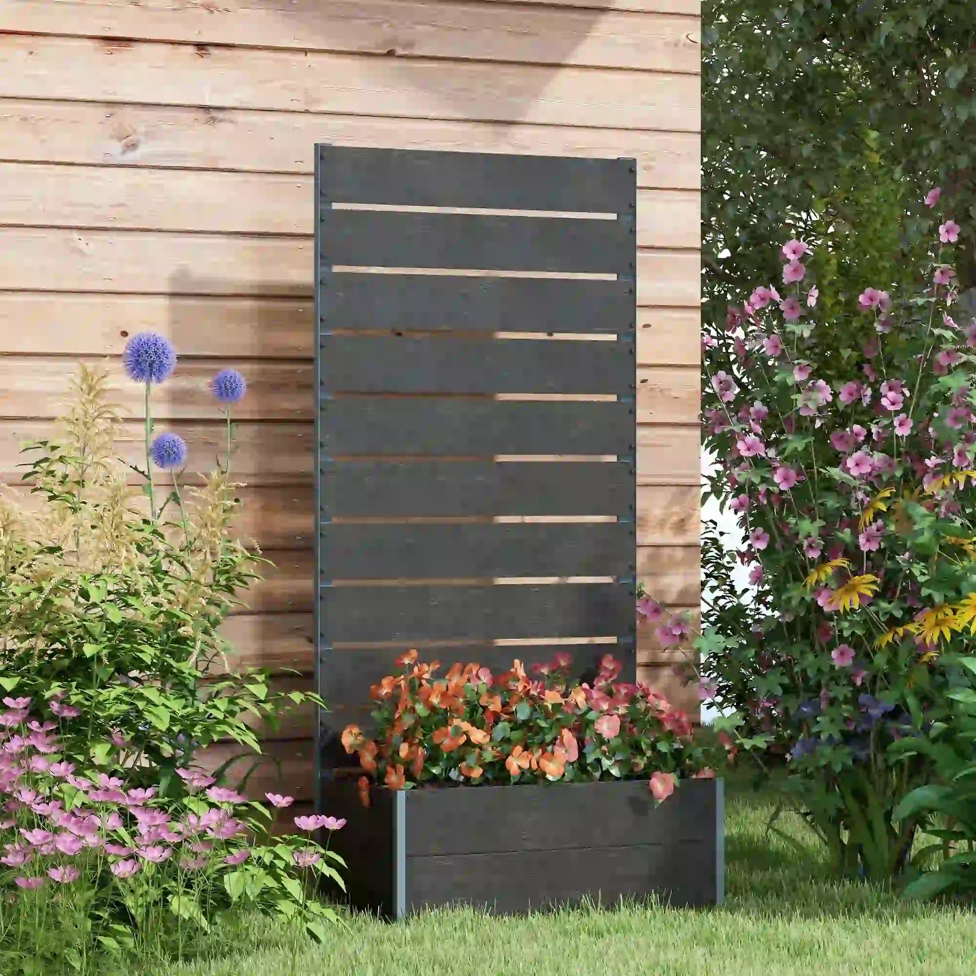 Raised Garden Bed With Trellis, Elevated Planter Box, 28