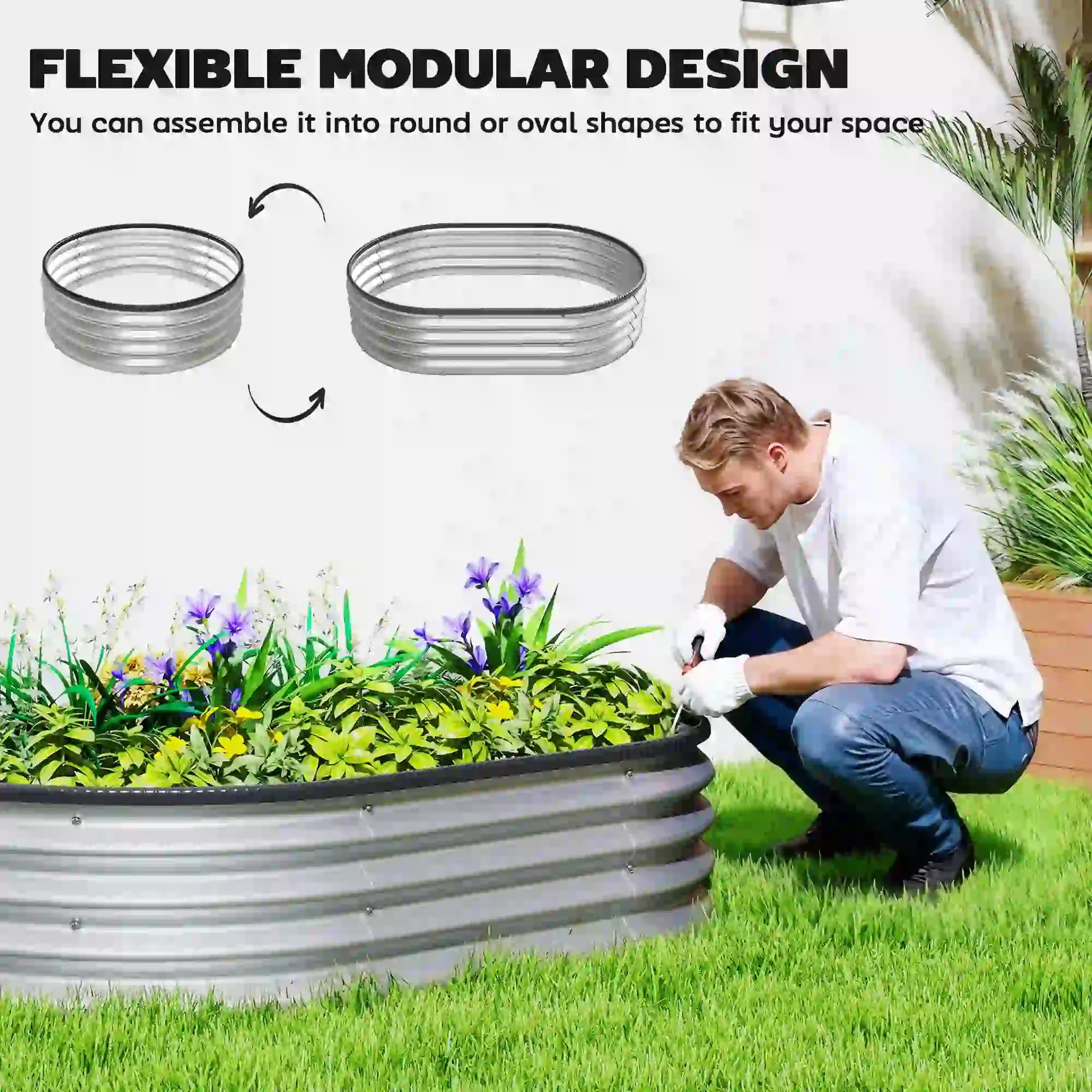 Galvanized Raised Garden Bed, 5 x 3 x 1 ft, Silver Galvanized Planter Boxes at Gallery Canada
