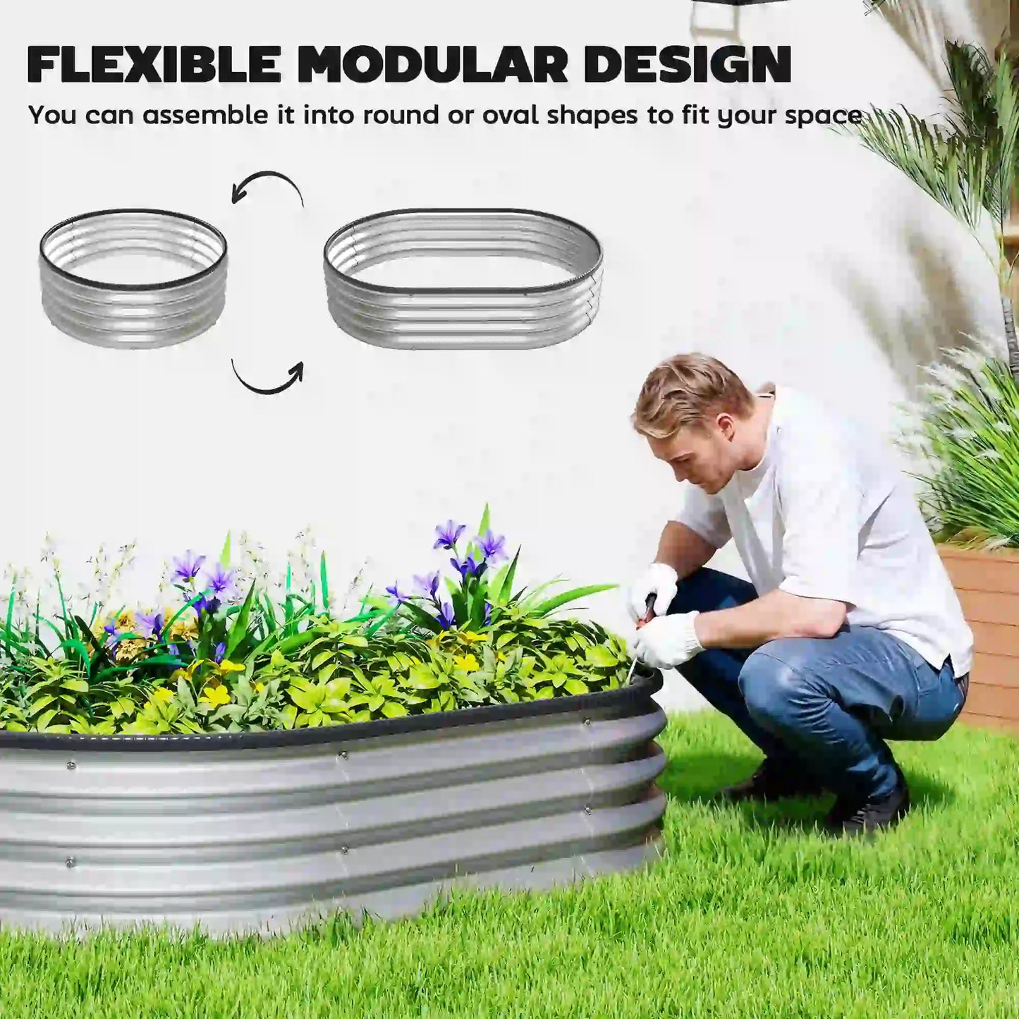 Galvanized Raised Garden Bed, 5 x 3 x 1 ft, Silver Galvanized Planter Boxes at Gallery Canada