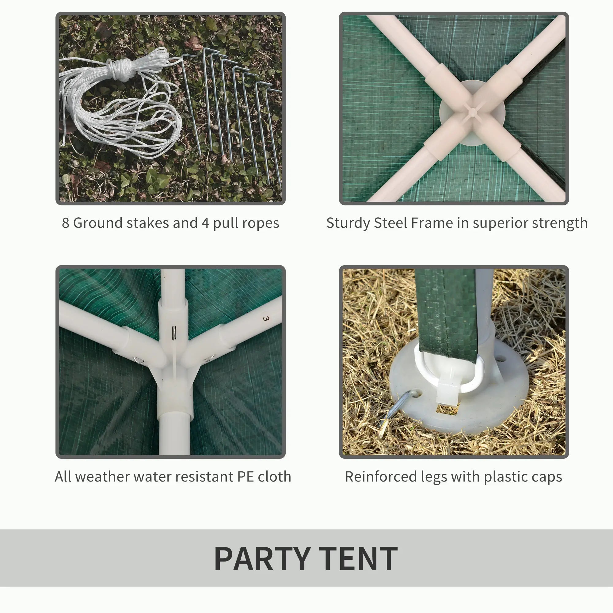 10x10ft Party Tent Portable Gazebo, Folding Garden Canopy Event Shelter Outdoor Sunshade Green Canopy Tents at Gallery Canada