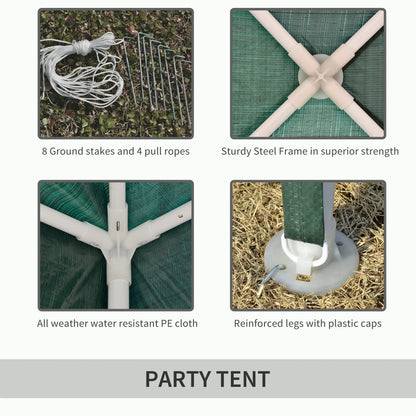 10x10ft Party Tent Portable Gazebo, Folding Garden Canopy Event Shelter Outdoor Sunshade Green Canopy Tents at Gallery Canada