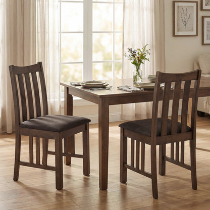 Rubber Wood Dining Chairs, Set of 4, Slat Back, Brown Dining Chairs at Gallery Canada