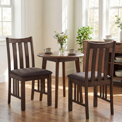 Rubber Wood Dining Chairs, Set of 4, Slat Back, Brown Dining Chairs at Gallery Canada
