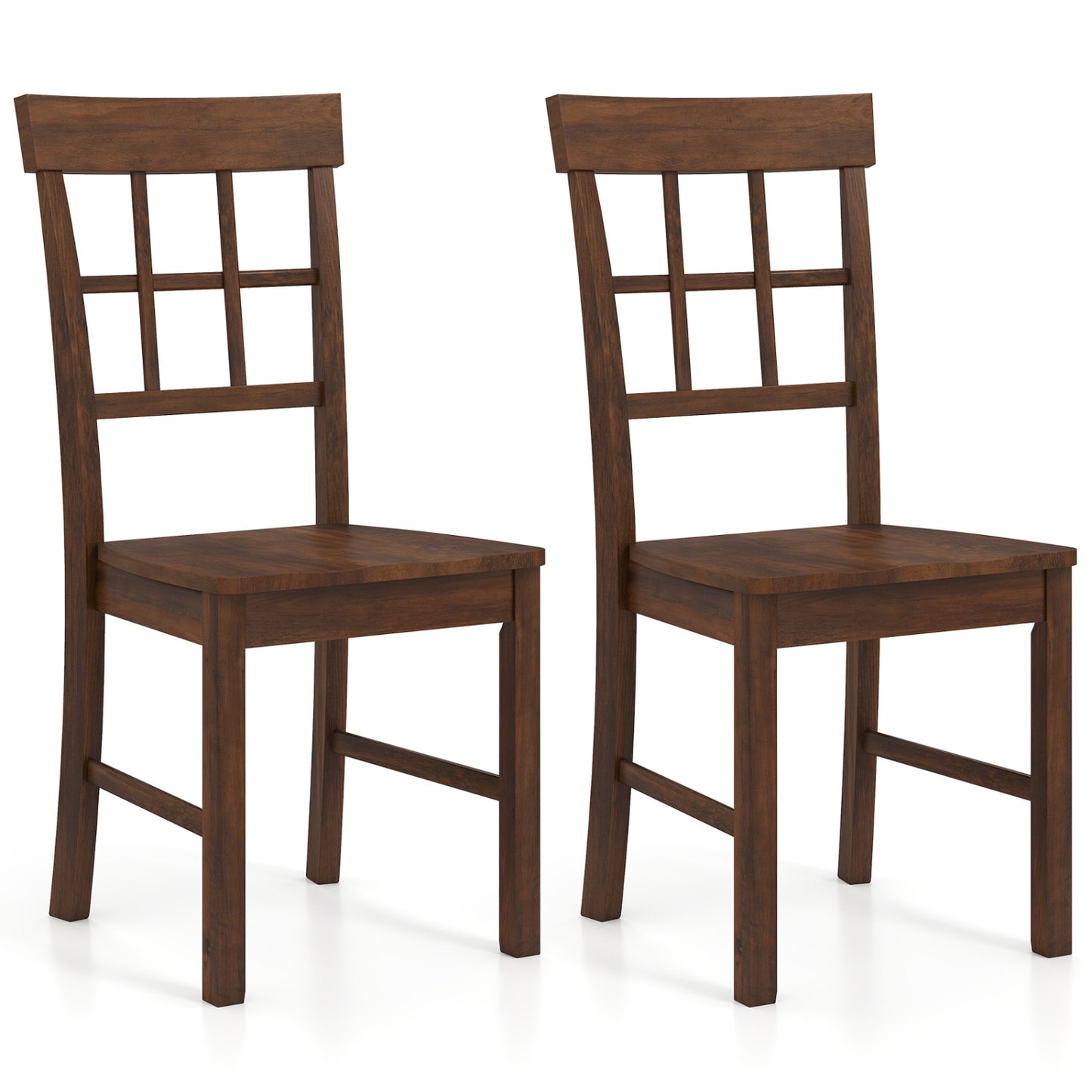 Rubber Wood Dining Chairs Set of 2, Dark Brown Dining Chairs Dark Brown at Gallery Canada