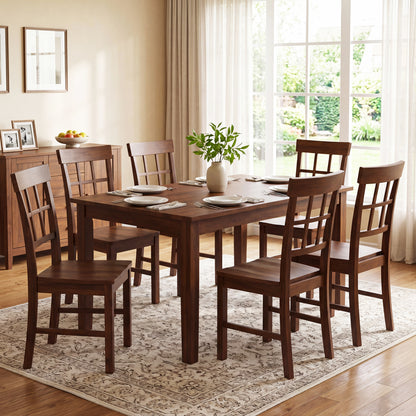 Rubber Wood Dining Chairs Set of 2, Dark Brown Dining Chairs at Gallery Canada