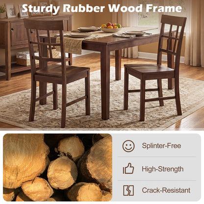 Rubber Wood Dining Chairs Set of 2, Dark Brown Dining Chairs at Gallery Canada