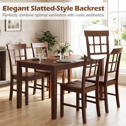 Rubber Wood Dining Chairs Set of 2, Dark Brown Dining Chairs at Gallery Canada