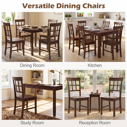 Rubber Wood Dining Chairs Set of 2, Dark Brown Dining Chairs at Gallery Canada