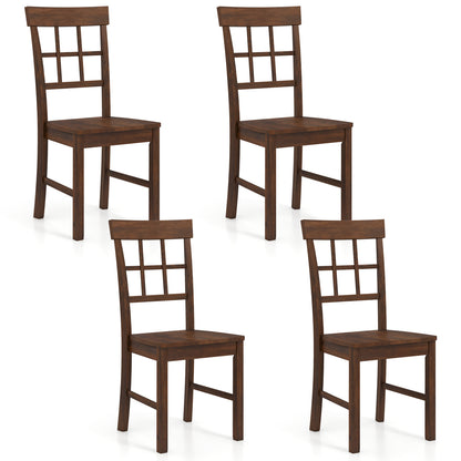 Rubber Wood Dining Chairs Set of 4, Dark Brown Dining Chairs Dark Brown at Gallery Canada