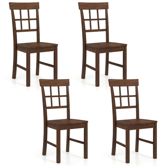 Rubber Wood Dining Chairs Set of 4, Dark Brown Dining Chairs Dark Brown at Gallery Canada
