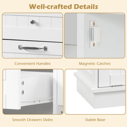 Rubber Wood Kitchen Trash Cabinet with Single Trash Can Holder and Adjustable Shelf, White Sideboards Cabinets & Buffets at Gallery Canada