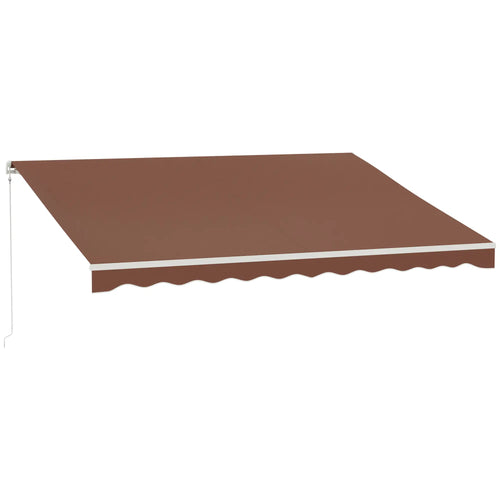 13' x 10' Electric Retractable Awning, Sun Shade Shelter with Remote, Manual Crank, Aluminum Frame
