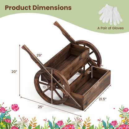 Rustic Wood Wagon Planter 2-Tier Versatile Raised Garden Bed with Wheels, Brown Raised Garden Beds at Gallery Canada