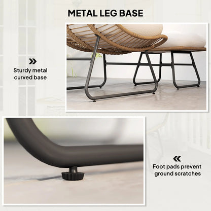 Rattan Chair With Stool, Cushion, Adjustable Foot Pads, Natural Patio Furniture Sets at Gallery Canada