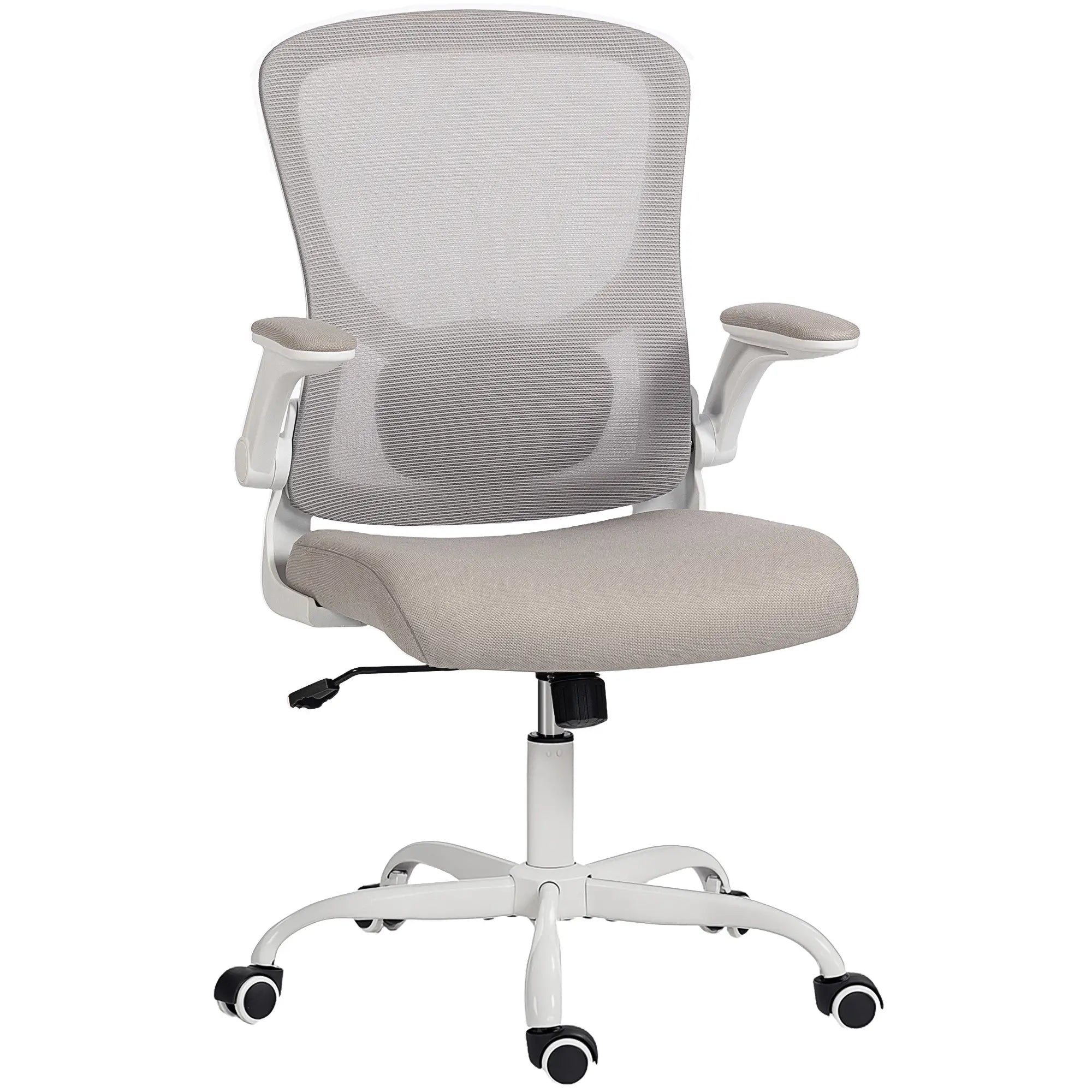 Ergonomic Mesh Office Chair, 4D Lumbar Support, Flip-Up Armrests, Tilt, Grey Task Chairs at Gallery Canada