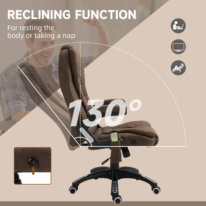 Reclining Massage Office Chair, High Back, Swivel Wheels, Brown Massage Chairs at Gallery Canada