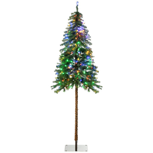 6' Artificial Christmas Tree, Pencil Shape, Steel Base, Warm White or Colorful LED Pencil Christmas Trees Green at Gallery Canada