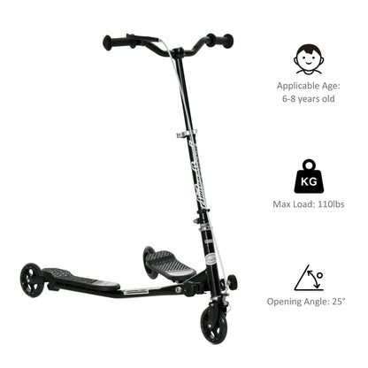 Y Fliker Lift Kids Scooter Outdoor Swing Wiggle Scooter Carving Scooter Black - Gallery Canada